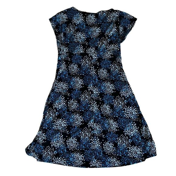 Perceptions Petite Short Sleeve Abstract Mini Fit + Wrap Flare Dress - Size PM - Picture 2 of 7